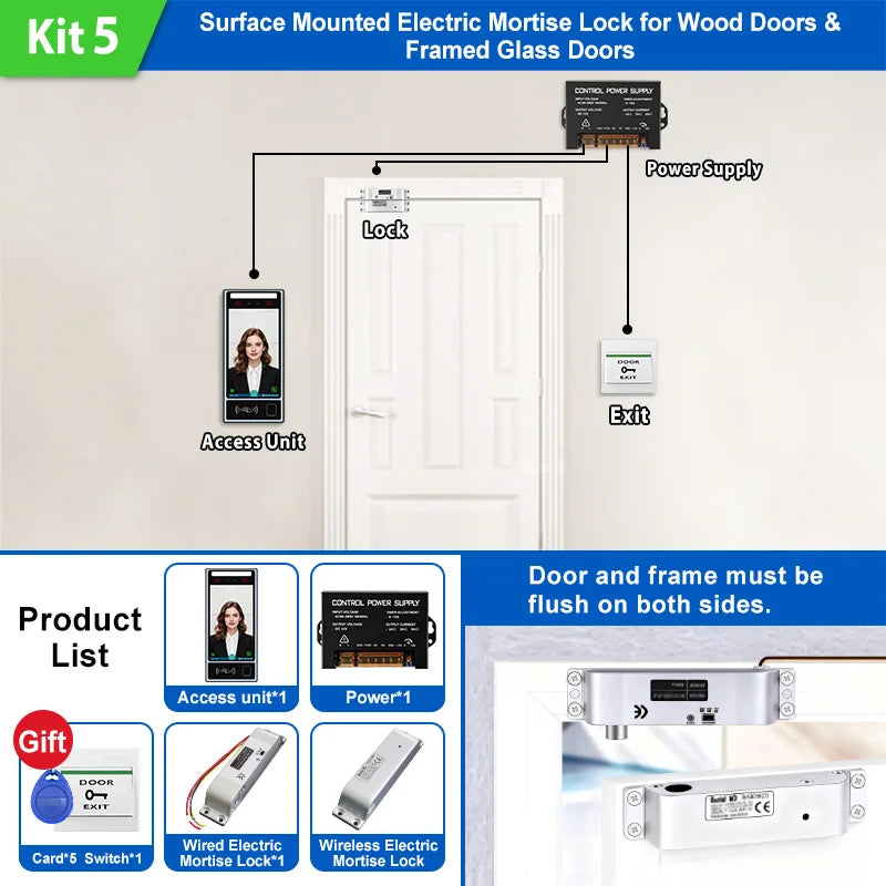 8" Multi-Biometric Access Control & Attendance Terminal - Face Fingerprint Palm Vein, WiFi 4G TCP/IP