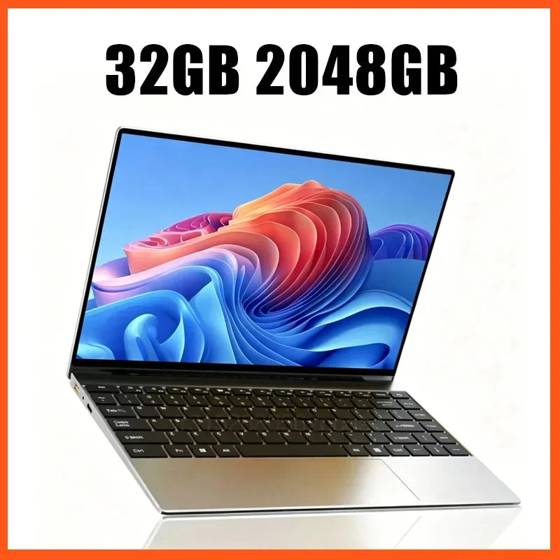 2026 New 14.1 Inch Ultra Thin Laptop Win11 Intel Core I7-8650U 16GB 32GB DDR4 RAM 2TB SSD Portable Business Office Notebook PC