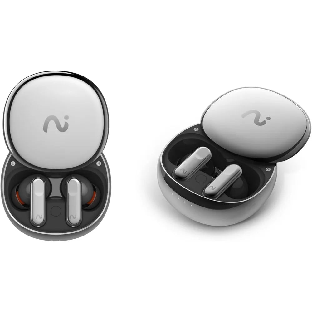 4-in-1 AI Smart Earbuds: Noise Cancelling, Voice Recorder, Translator, Transcriber, IPX5 Waterproof, 40H Battery Life (Renewed)
