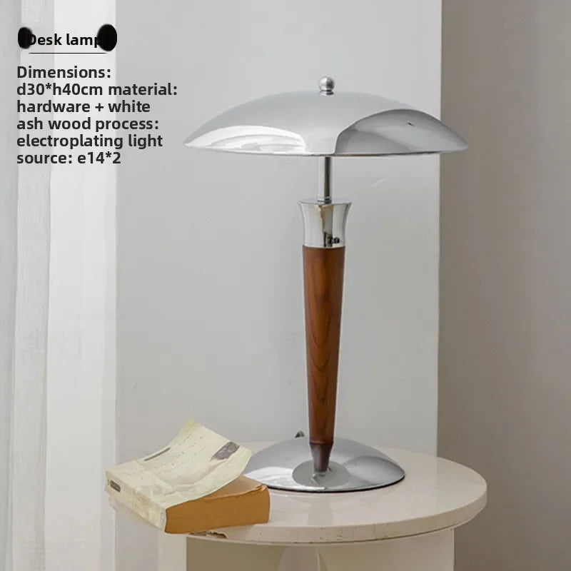 Metal study desk lamp, model room, wabi-sabi wind room, living room entrance, solid wood retro lamps