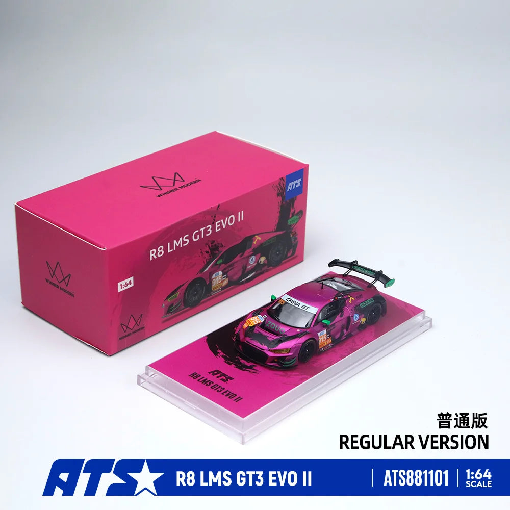 *Pre-order*ATS 1:64 Glossy Purple Track Racing Supercar Diecast Alloy Model Mini Simulation Race Vehicle Hobby Ornament Gift