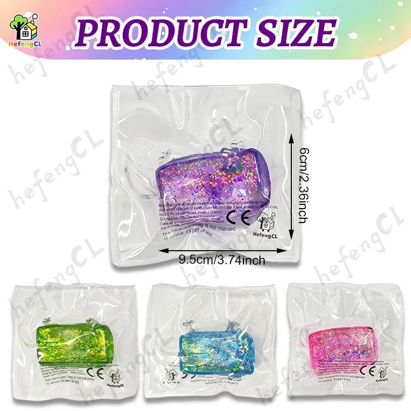 HefengCL Glitter Square Mini Axolotl Fidget Squishy TABA Maltose Sensory Stress Relief Toy Office Classroom Holiday Kids Gift