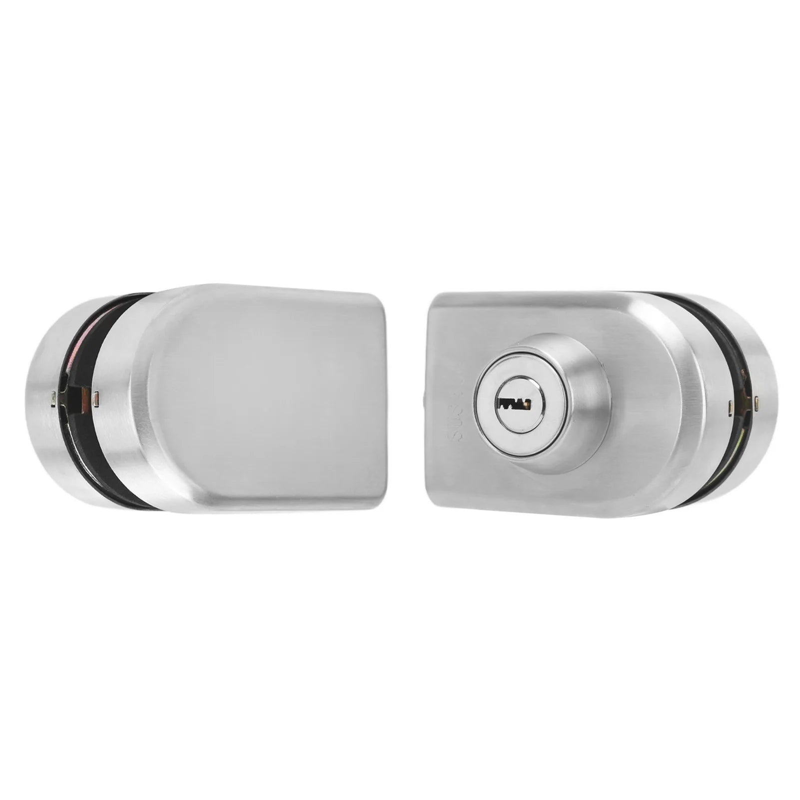 Stainless Steel Double Push Sliding Glass Door Access Control Lock With 3 Keys Anti Theft Security Door Lock
