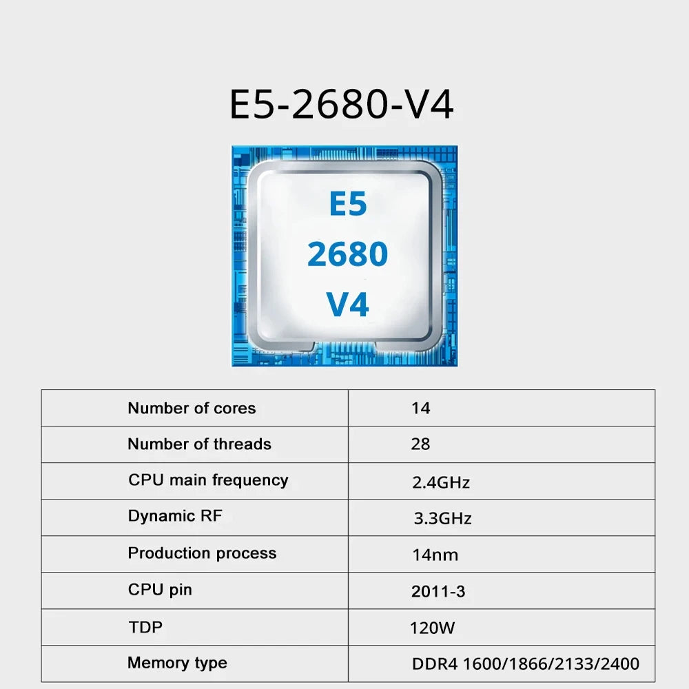 SOYO X99 TPM2.0 Motherboard Set With LGA2011-3 Xeon E5 2680 V4 CPU DDR4 8G*1 support DDR4 RAM M.2 SATA3 Computer Accessories