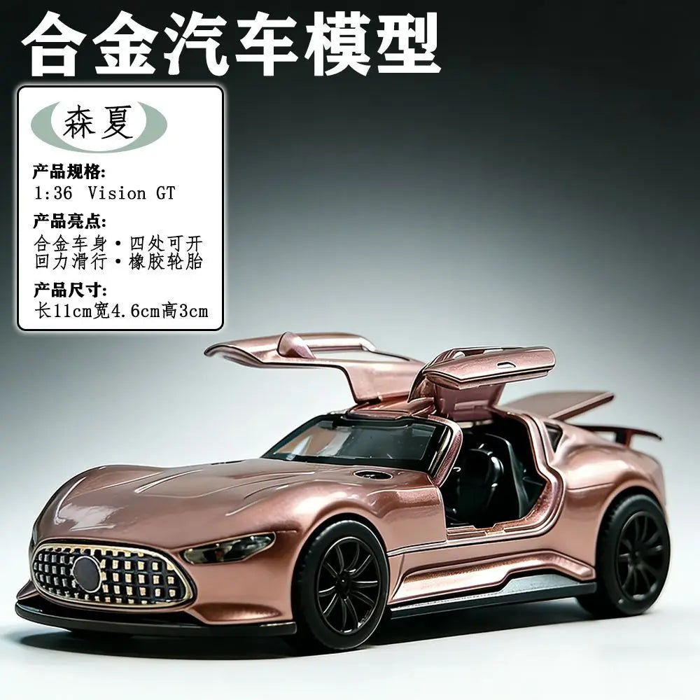 1:36 Scale Mercedes-Benz Vision GT Diecast Alloy Sports Car Model with Openable Parts for Hobbyists and Collection Display