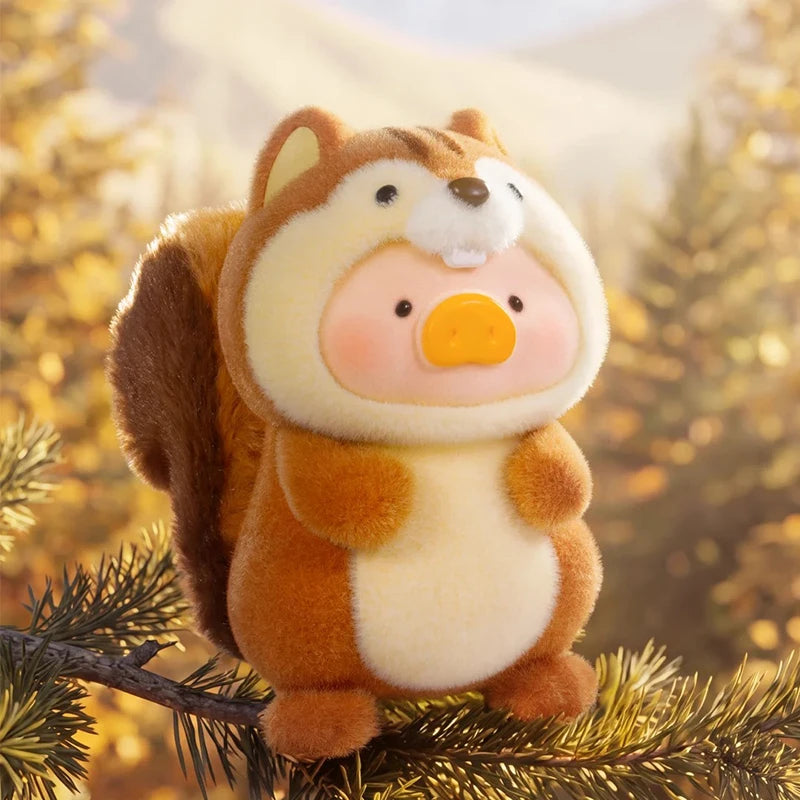Lulu The Piggy Animls Party 2 Squirrel Action Figure Lulu The Piggy Anime Figurine Squirrel Handing Card Collection Model Toys
