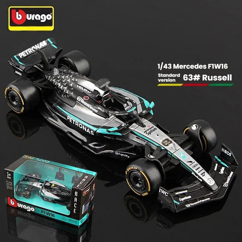 Bburago 2025 W16 Performance F1 1:43 Car Die Cast Vehicles Model Diecast Alloy Model Car Kids Toy Desktop Decor Birthday Gift