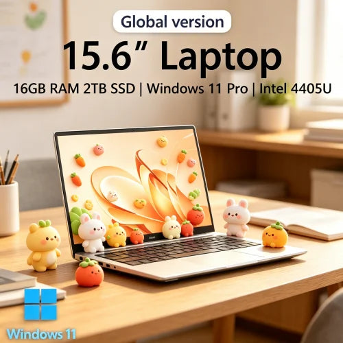 Quintessential 2026 Ultralight Laptop 15.6 16GB RAM 2TB SSD Intel 4405U Stellar Gaming PC 1920*1080 Display Elite Office Study