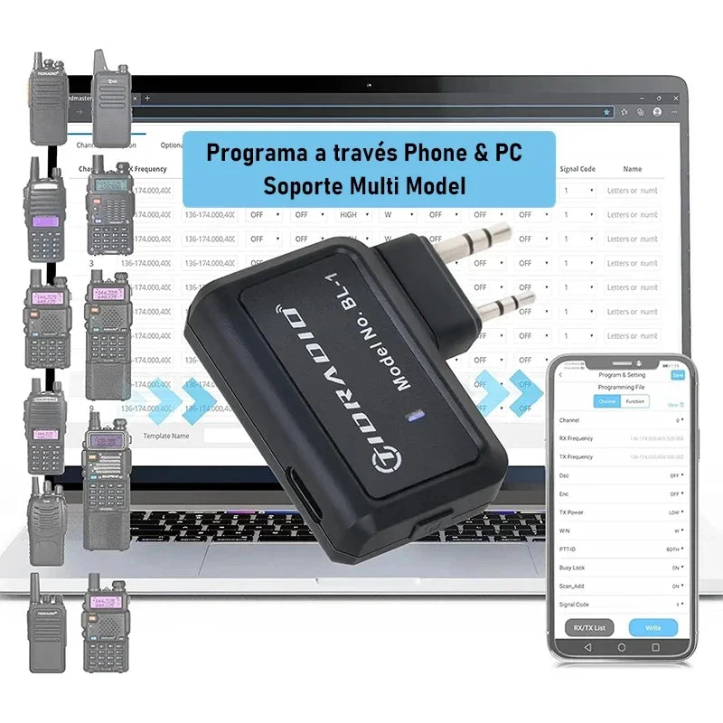 TIDRADIO Wireless Programmer Phone Programming for Walkie Talkie Multiple Model Search Repeaters For Quansheng UVK5 BF UV-5R