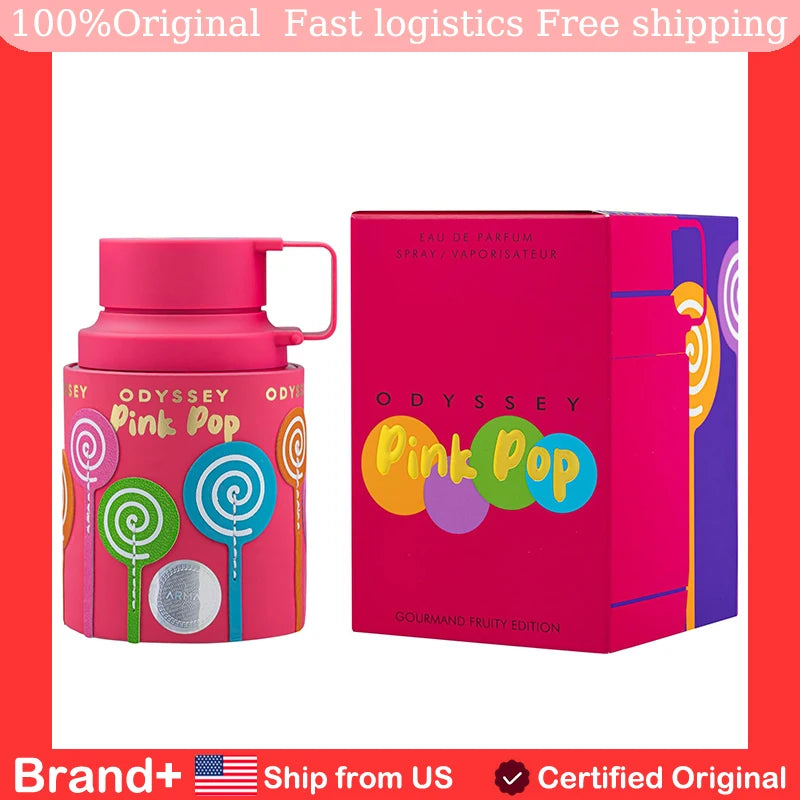 Armaf Odyssey Pink Pop Gourmand Fruity Edition Eau de Parfum Spray 3.4 Ounce Eastern-Middle Eastern fragrance long lasting fragrance Cologne Portable Pheromone Birthday gift
