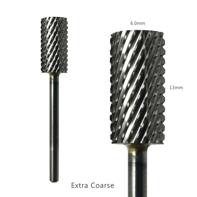 HYTOOS 1PCS Tungsten Carbide Burr Nail Drill Bit 3/32" Bits For Manicure Drill Accessories Milling Cutter Nail Art Tools