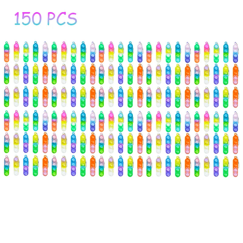 10/20/30/80/150 Pcs Bulk Mini Pop Fidget Toys Kids Sensory Keychain Party Favors Toddler Birthday Carnival Bag
