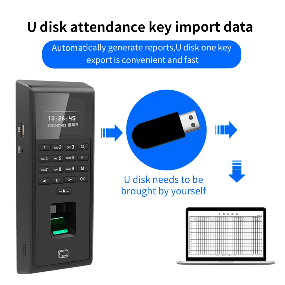 Tuya Smart Biometric Fingerprint Recognition Time Attendance System 1000 User WIFI WG26 Access Control Reader App Remote Control
