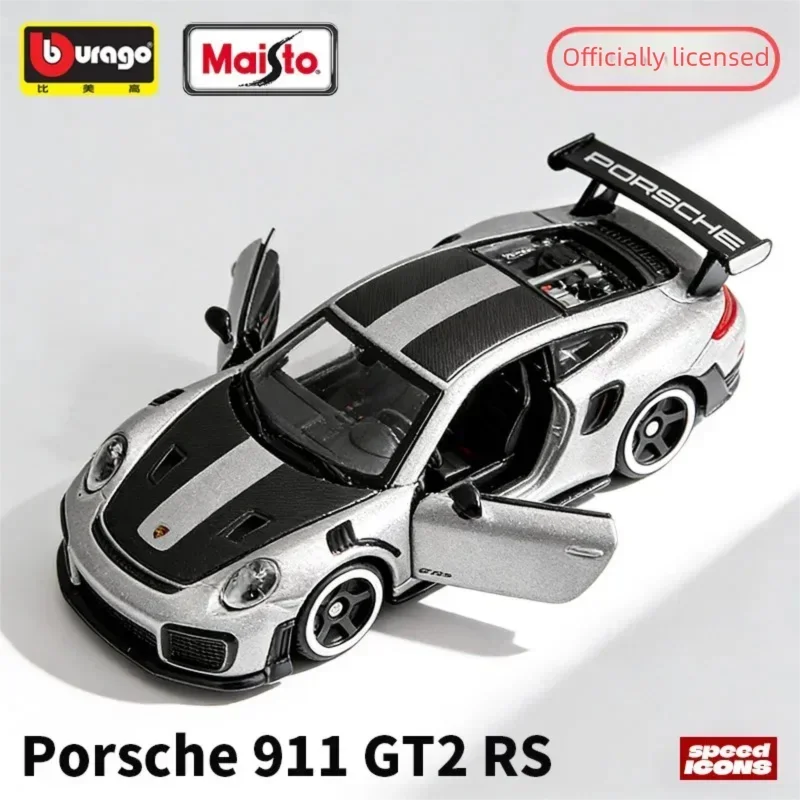 Maisto 1:64 Scale Porsche 911 GT2 RS Diecast Alloy Car Model Simulation Supercar Collection Decoration Kids Toy Gift