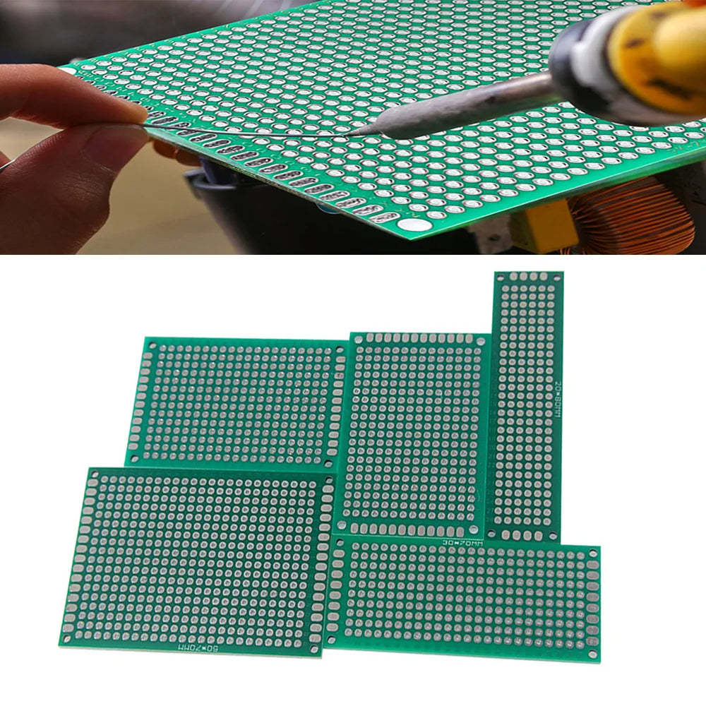 5PCS PCB Board Kit Single Sided PCB 2x8 3x7 4x6 5x7 6x8 10x10 10x15 10x22 12x18 15x20cm Breadboard Plate DIY Soldering Project