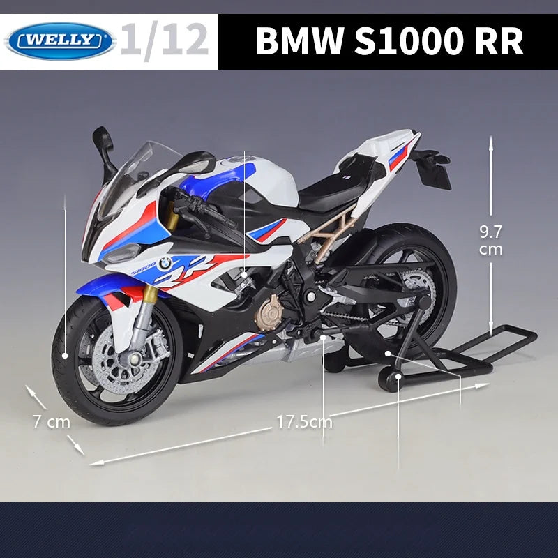 New Product 1/12 BMW S1000RR Heavy Machine Motorcycle Simulation Alloy Car Model Toy Model Scene Matching Display Ornament Gift