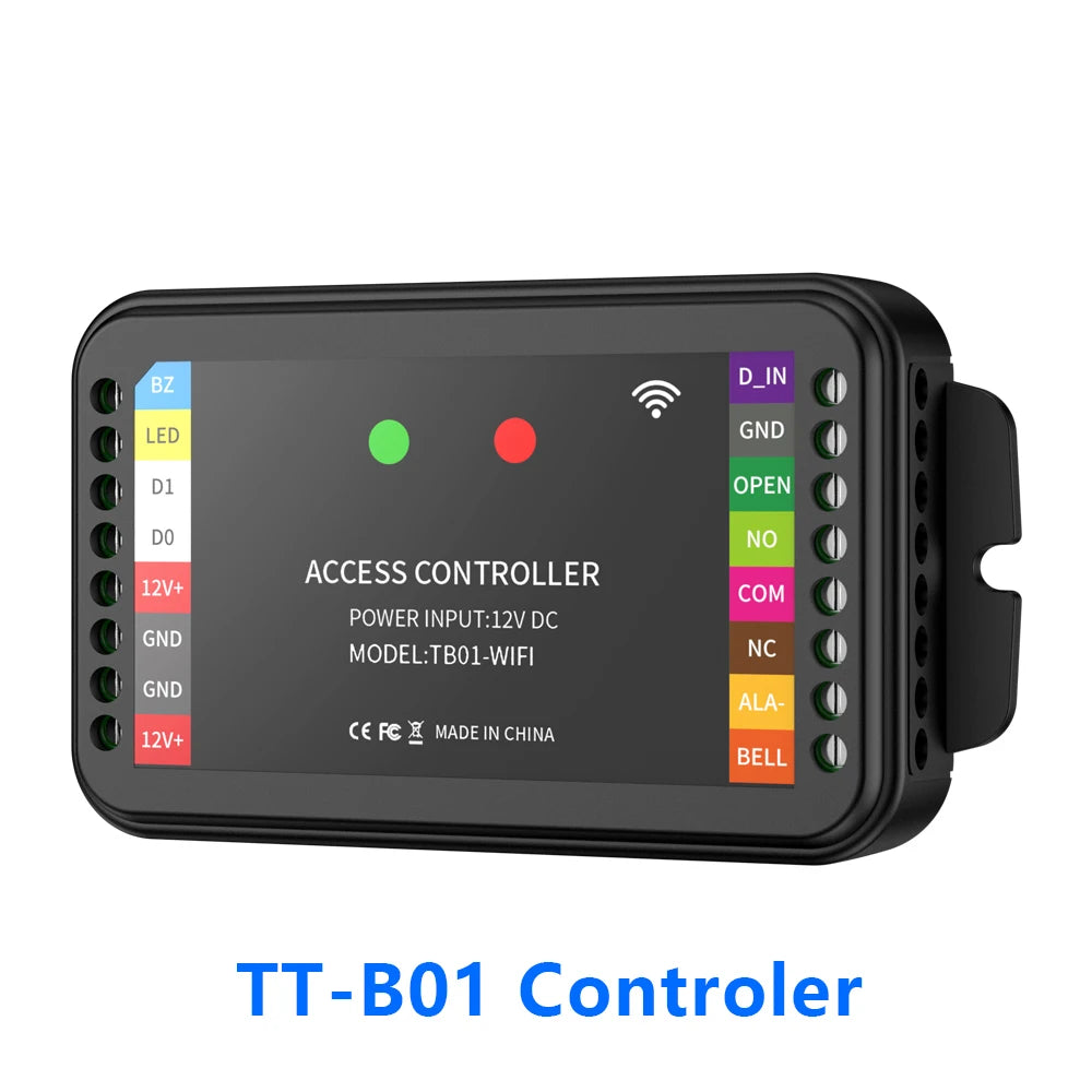 TTLock 2.4G WiFi Access Control Controller Supports APP Remote Unlock RFID Card Password Wiegand Input Double Door Interlock