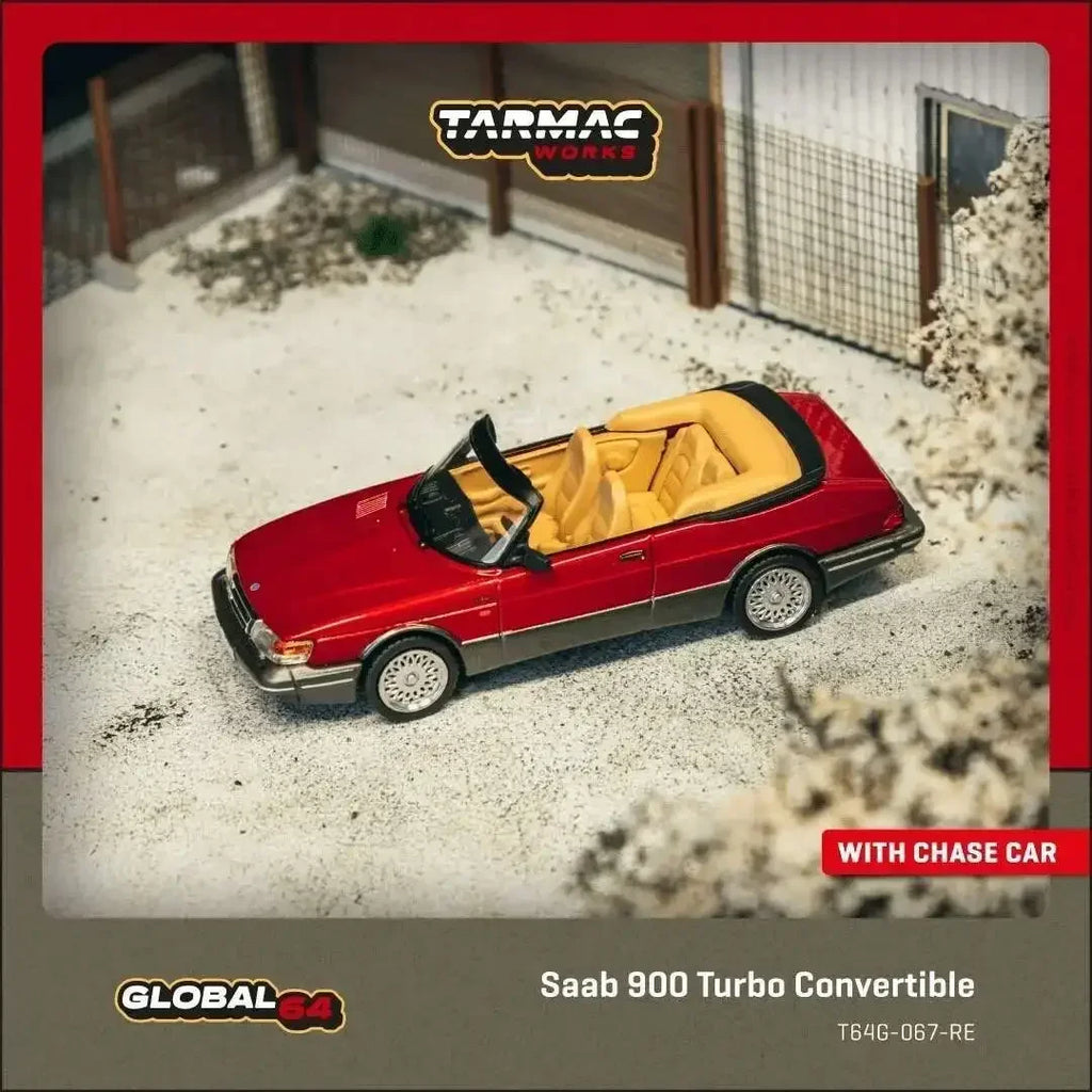 TW In Stock 1:64 Saab 900 Turbo Convertible Red Diecast Car Model Collection Toys Tarmac Works