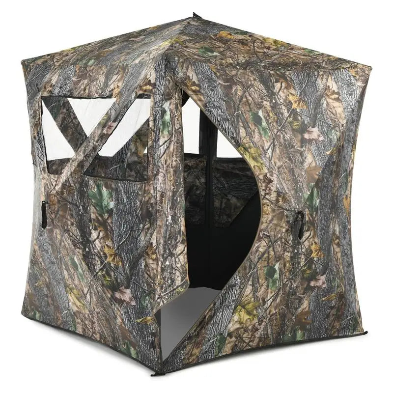 Portable Hunting Blind with Ground Stakes and Tie-Downs for Deer and Antelope, Outdoor Concealment Shelter for Field Hunting