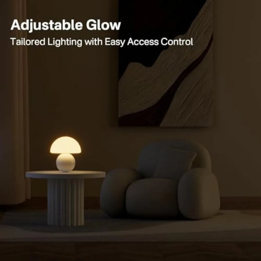 Mushroom Lamp Table Lamp for Bedroom, Desk Bedside Small Lamps for Living Room Night Stands, Mushroom Decor Cute Mini Modern Mi