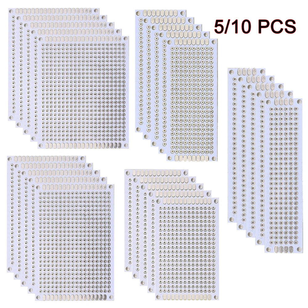 5/10PCS PCB Board Prototype Board White 2x8/3x7/4x6/5x7/7x9cm Double Sided Circuit Boards For DIY Soldering Project