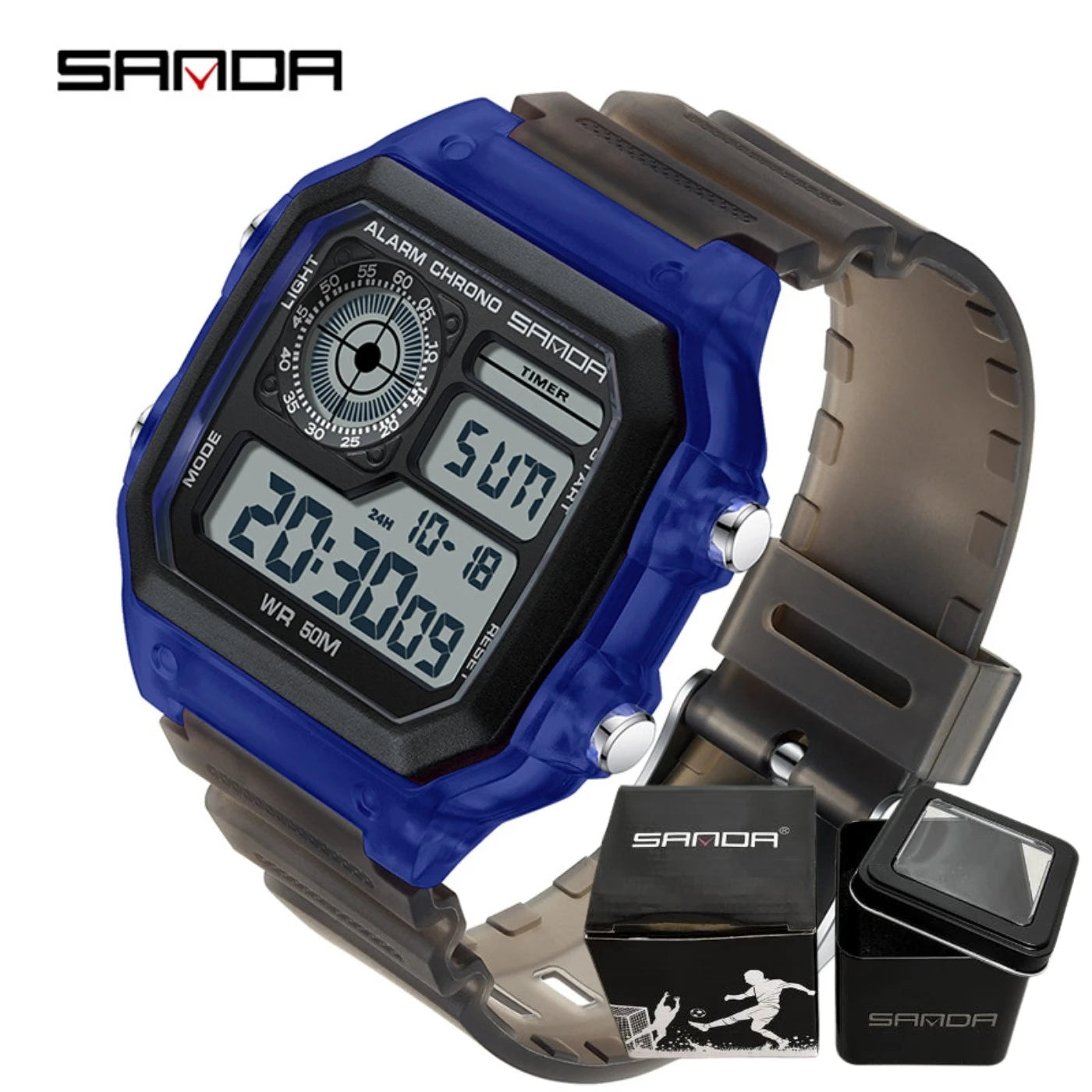 Fashyion Sanda Top Brand Led Digital Sport Chronograph Date Lady Tpu Band Week 50m Waterproof Female Electronic Gift Watches
