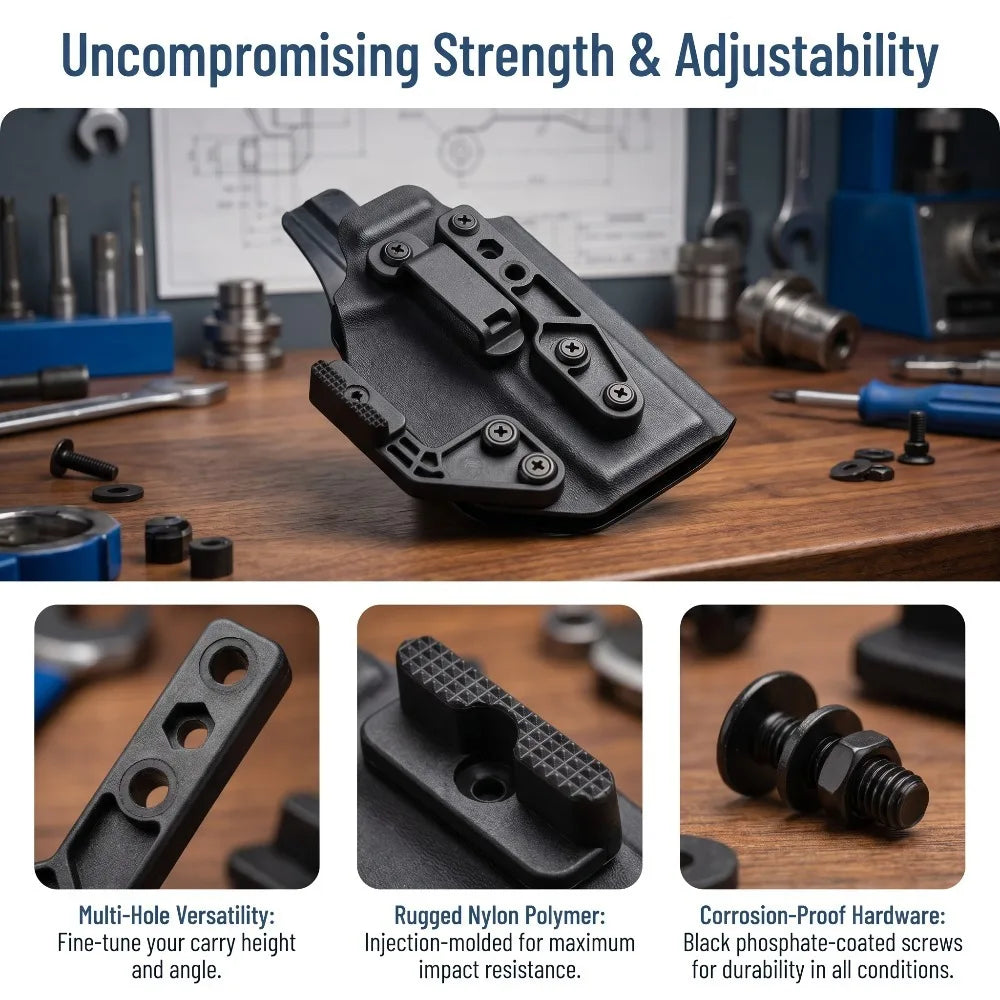 Injection Nylon Kydex Sheath Claw Belt Clip DIY Kit Adjustable Waist Carry Accessories for EDC Fixed Blade Knife Sheath