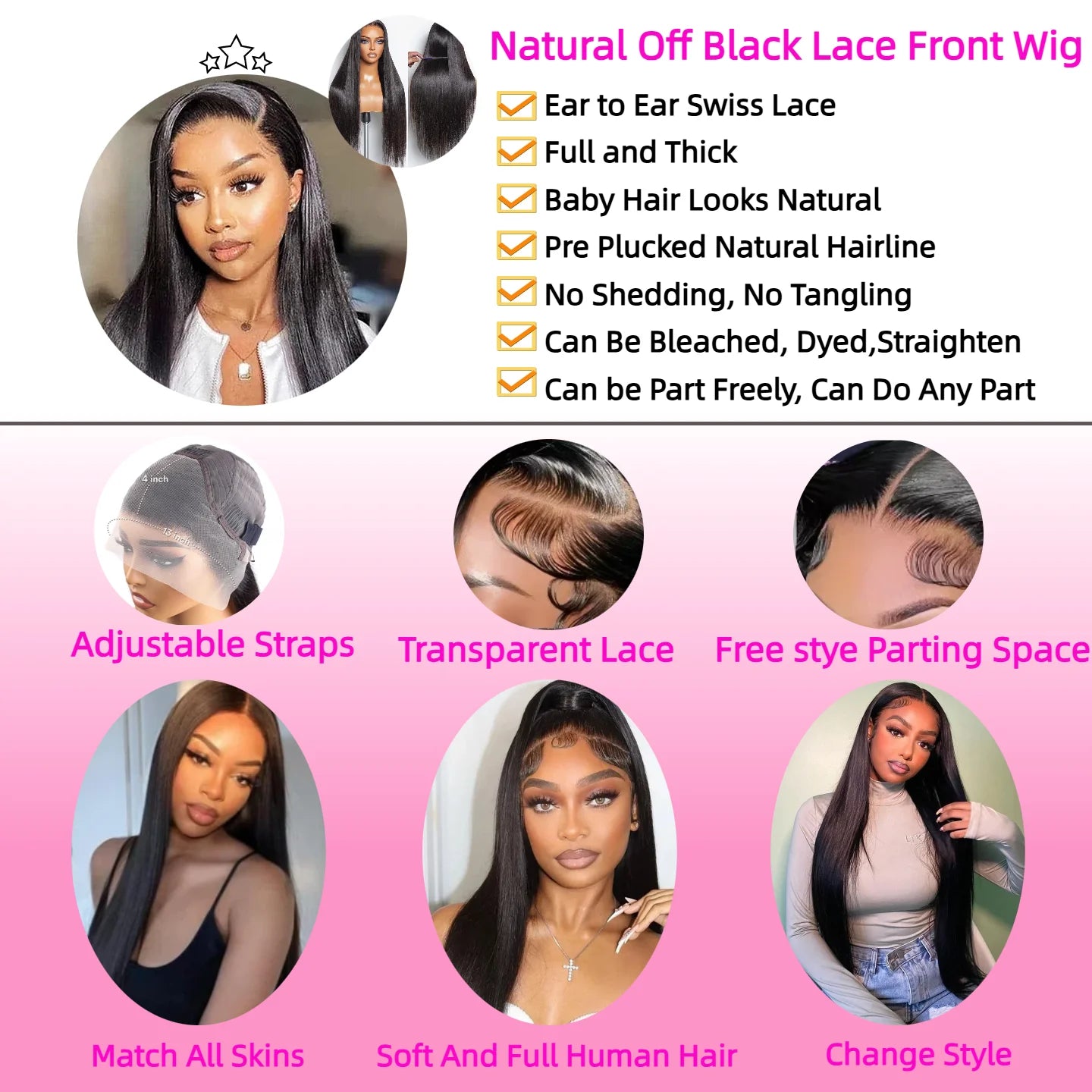 Dixtefo Real Hair Straight Lace Front Wigs 30 38 Inch Human Hair 13X4 HD Lace Frontal Hair Wig 13X6 Bone Straight Human Hair Wigs 200 Density Hair for Women