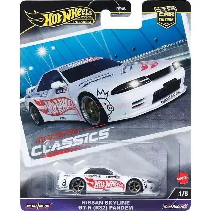 Hot Wheels Premium Diecast Car Model Nissan Skyline Gt R R32 Pandem Modern Classics Car Culture Real Riders Metal Collectible
