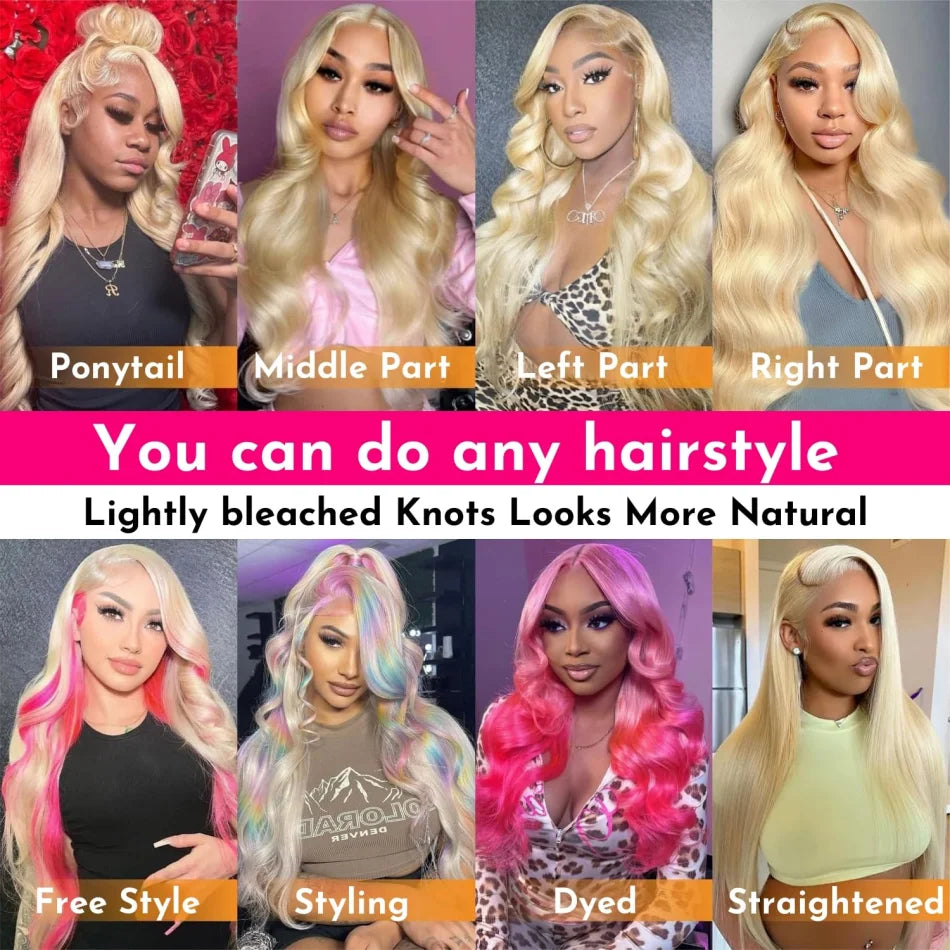 13X6 Body Wave Human Hair Wigs Human Hair Quality Pre Plucked Brazilian Blonde Human Lace Front Wig 613 Hd Lace Frontal Wig