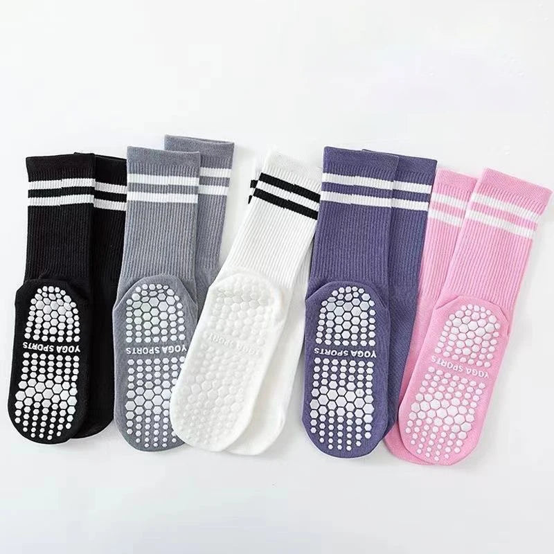 Dreamlikelin 1 Pair Women's Mid-Calf Yoga Socks Non-Slip Breathable & Sweat-Wicking Floor Socks for Pilates, Dance ,Workout |