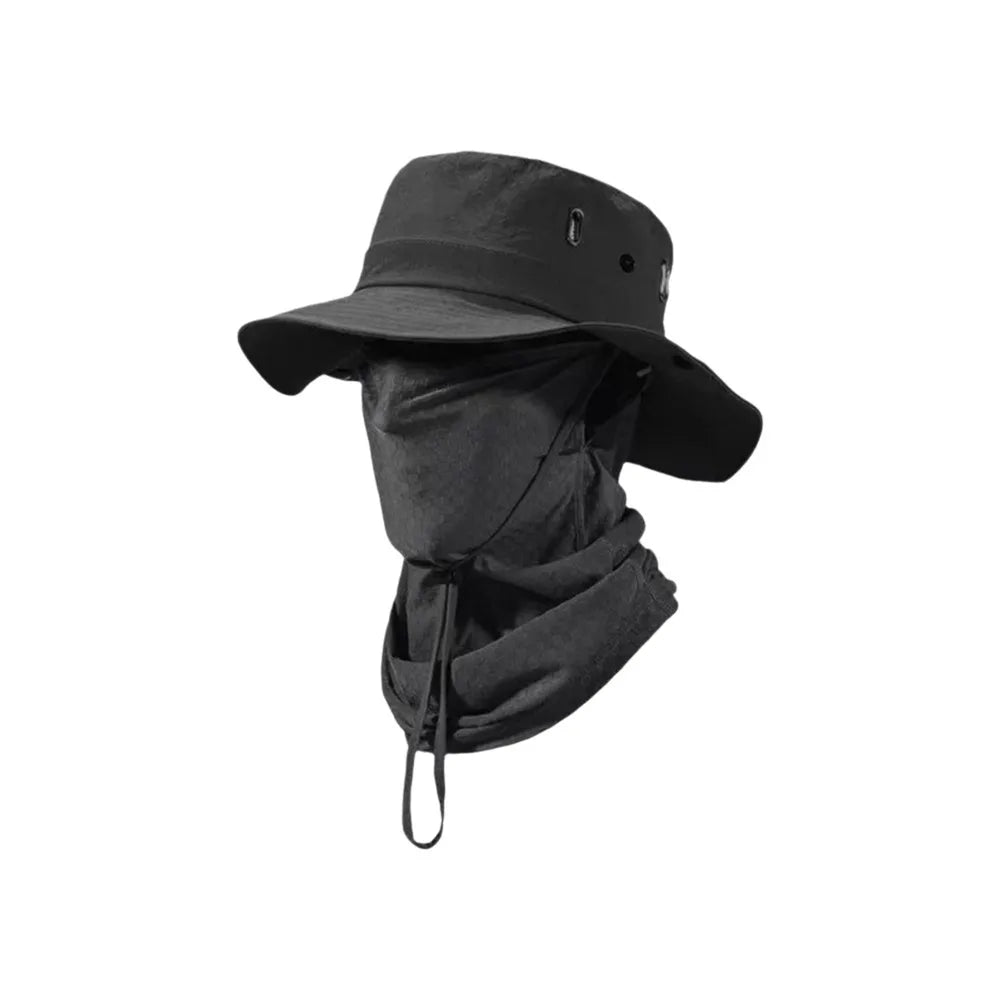 Unisex Design Quick Dry Men Sun Hat Breathable Foldable Full Face Mask Soft Material with Mask Fisherman Hat Hiking