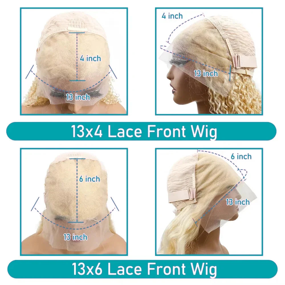 613 HD Lace Frontal Wig 13x4 13x6 Deep Wave Lace Front Human Hair Wig Transparent Blonde Curly Wig 30 Inch 220 Density For Women