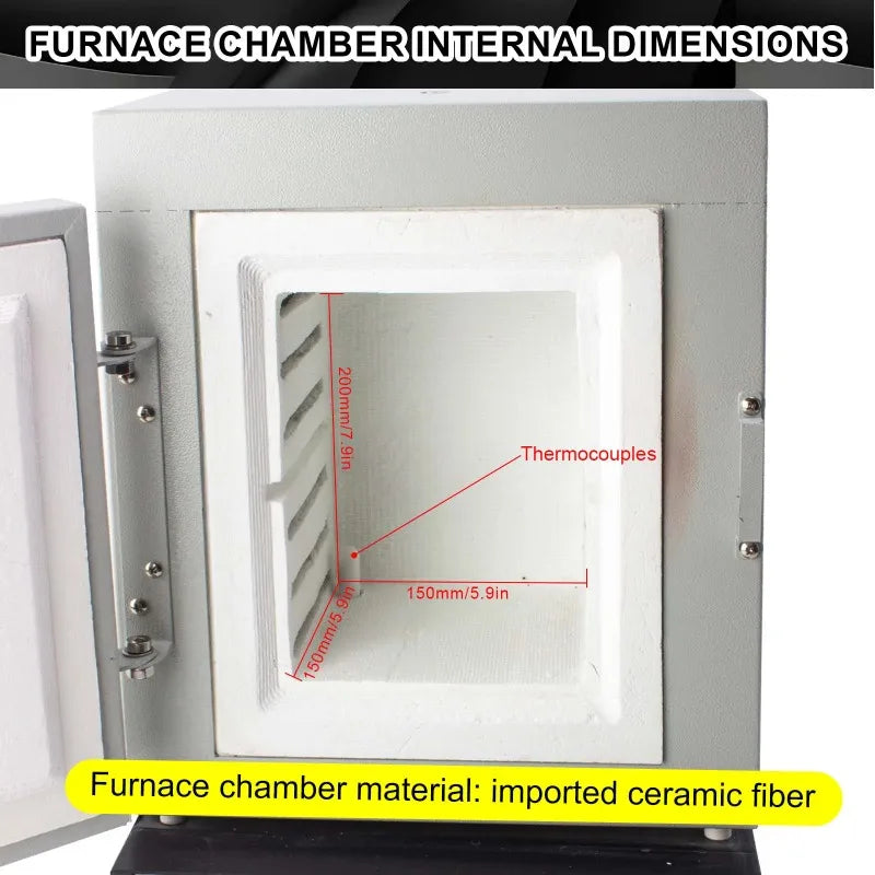 1150℃ 1750W Jewelry Mold Muffle Furnace Constant Temperature Oven With Viewing Window Jewelry Casting Burnout Equipment