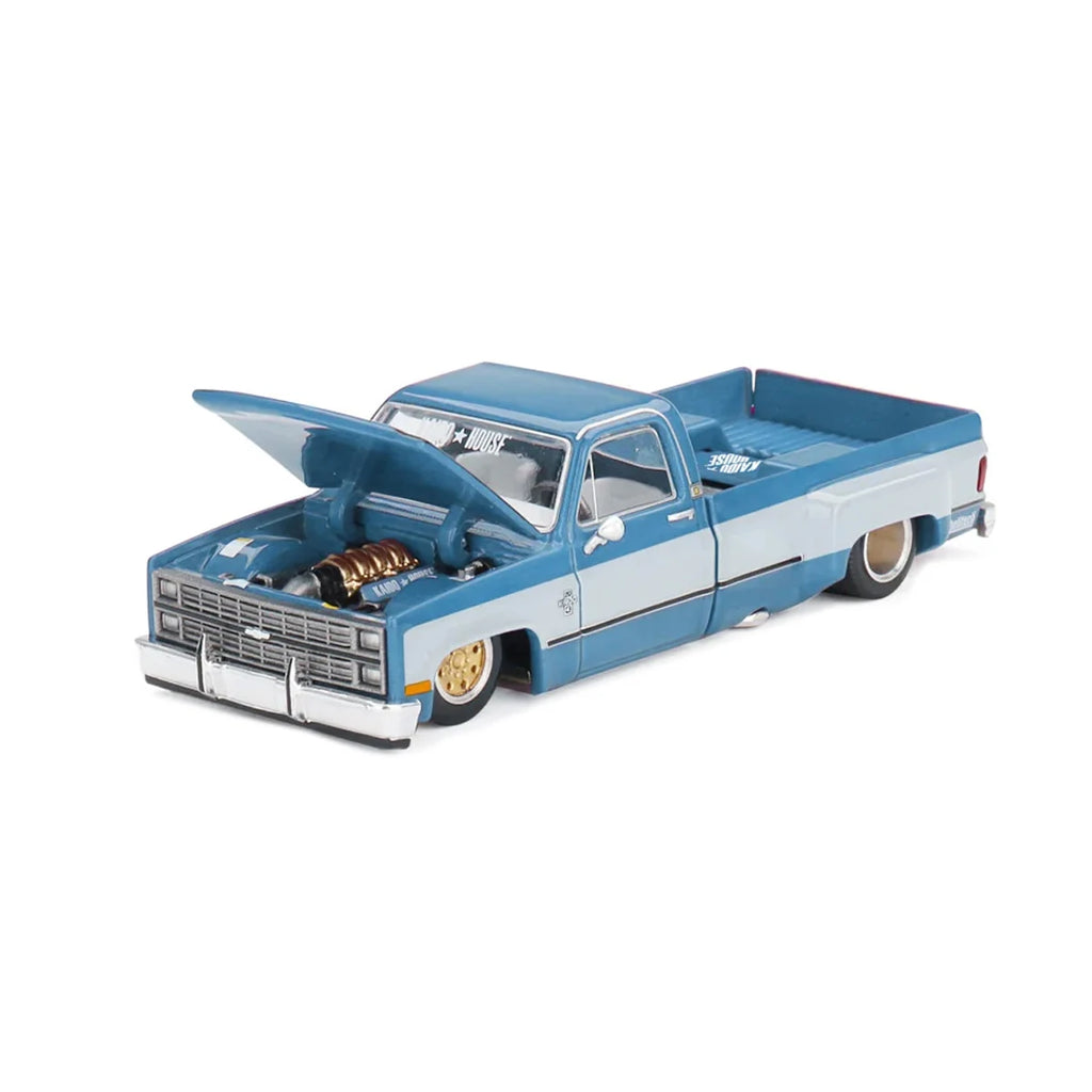 In Stock Ready To Ship Kaido House 1:64 Chevrolet Silverado Dually Vintage Spec V1 Open Hood Lowrider Diecast Car Model