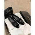 2026Sheepskin Flat Bottom  Janes Women's Shoes with Bow Knot Square Head Design Comfortable Low Heel Rubber Sole Footwear