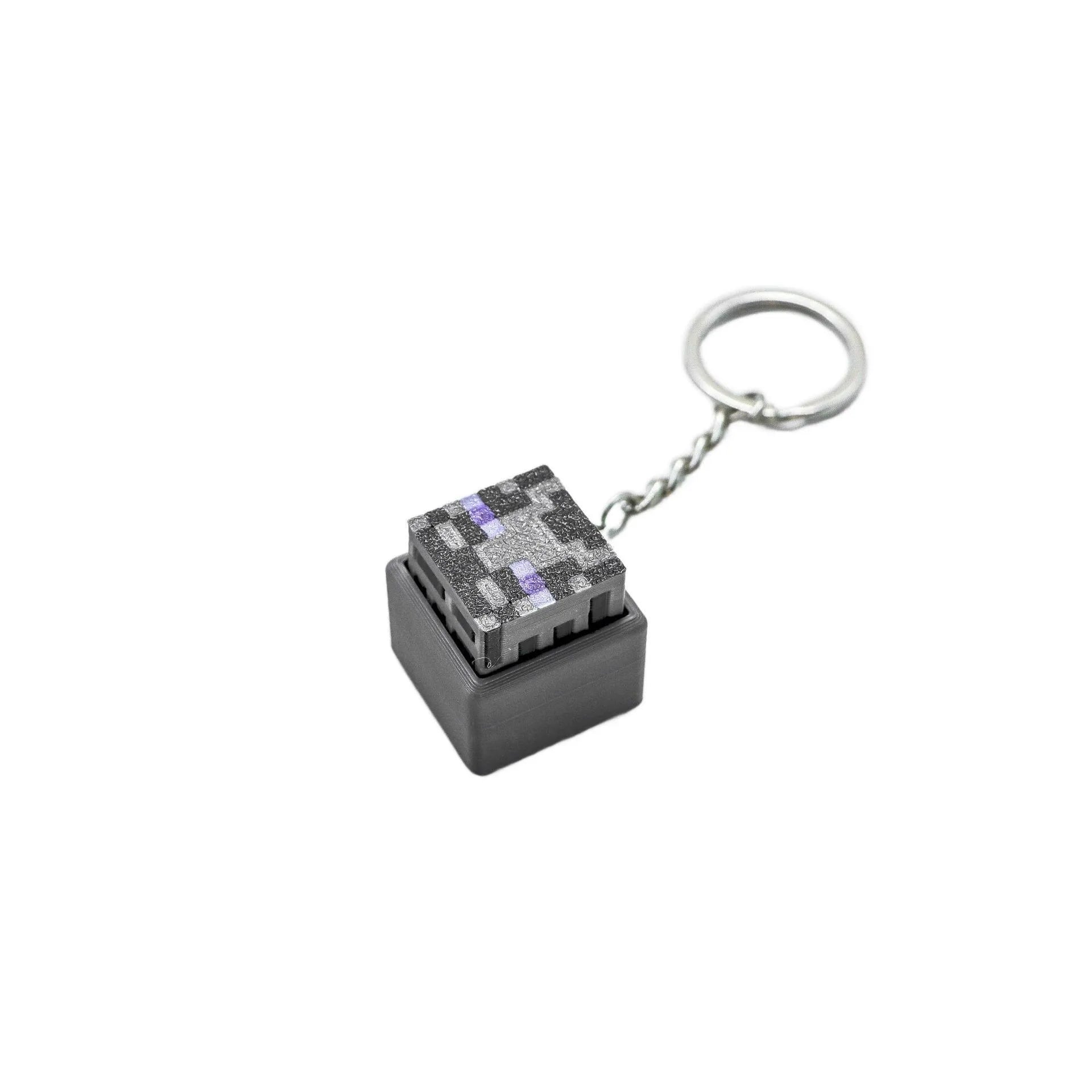 3D Printed Mini Cheese Keyboard Clicker Keychain Fidget Button Stress Relief Keyring Toy Gift Keychain Accessory