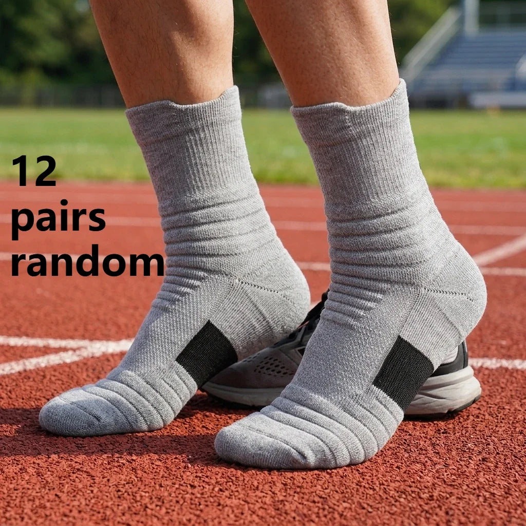 Random 12 pairs of versatile sports socks for both men and women, suitable for daily exercise and multiple scenarios