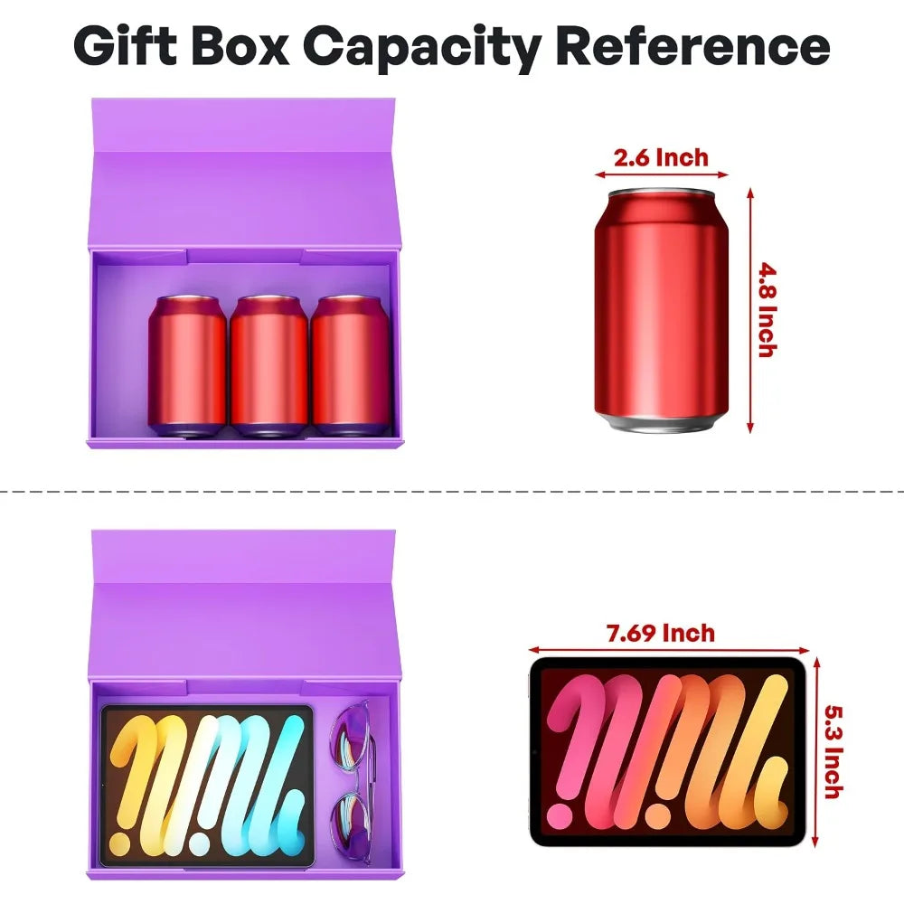 Collapsible Magnetic Closure Gift Box for Presents Bridesmaid Proposal Wedding Christmas Halloween Birthday Party Favor Packaging 9.5x6x3 Inches