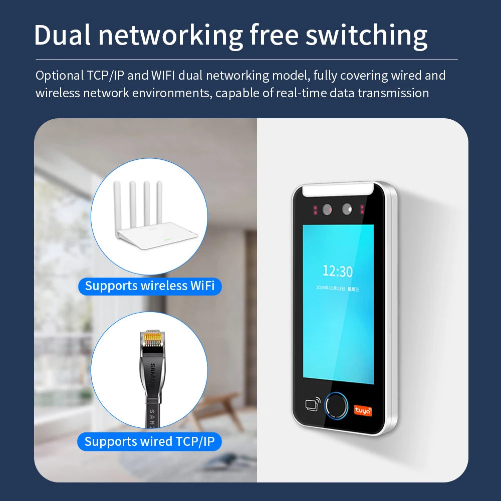 Lucking Door AI520KS LAN TCP WIFI Smart Life App Dynamic Face Recognition Attendance for Fingerprint Access Control System