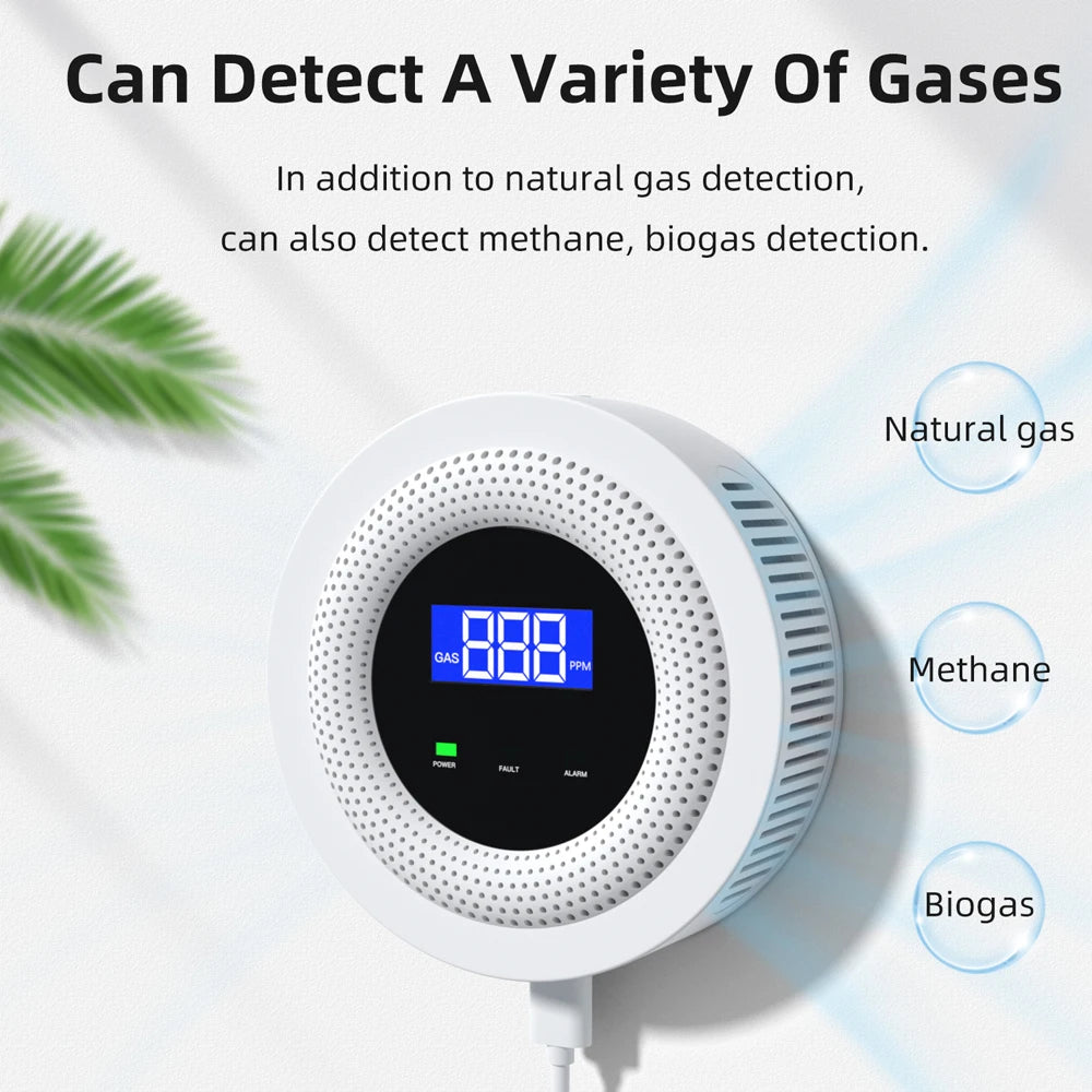 Tuya Wifi Gases Leakage Sensor Combustible Gas Detection Device Natural Gas/Methane/Biogas Alarm APP Remote Control Gas Detector