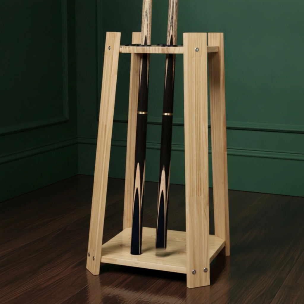 Billiard Cue Rack Solid Hardwood Pool Stick Holder Floor Stand Pool Cue Holder Stable Furniture Long-Lasting for Game Room