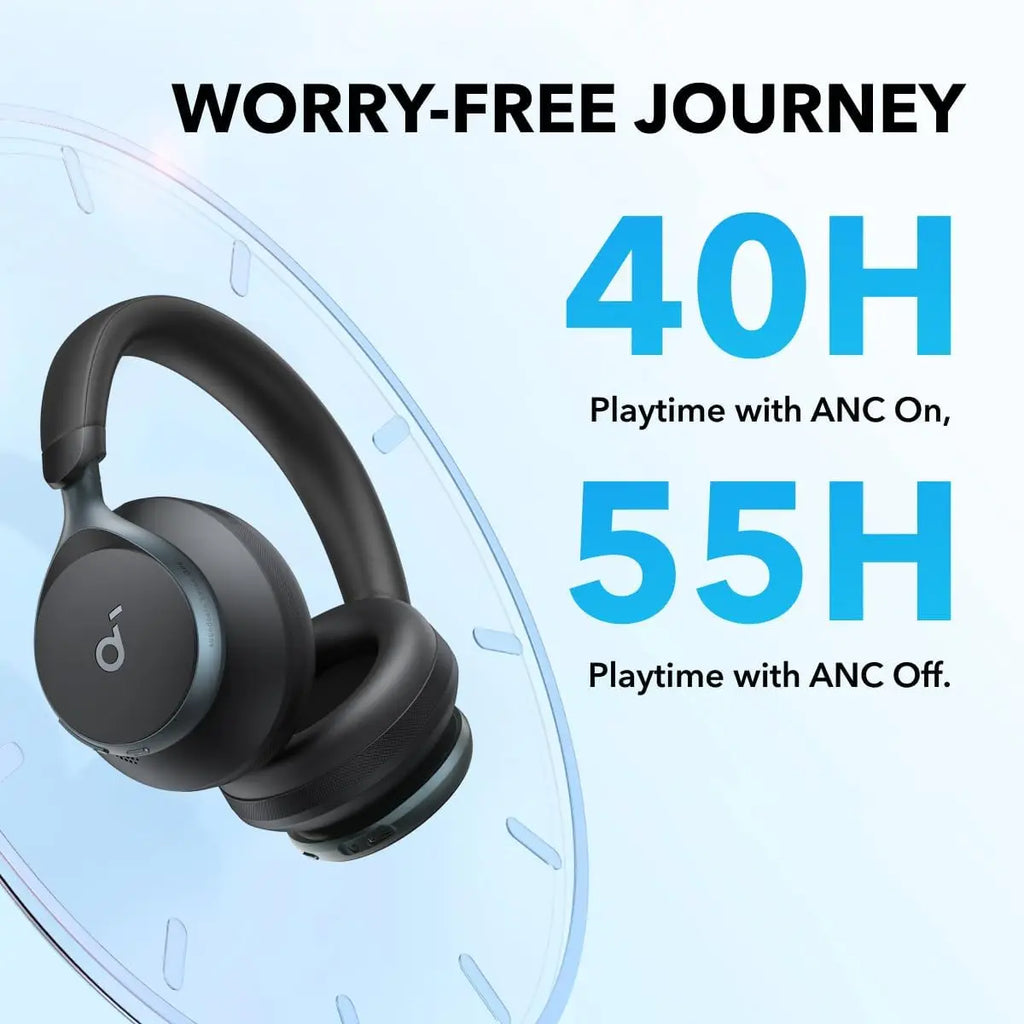 Active Noise Cancelling Headphones, 2X Stronger Voice Reduction, 40H ANC, LDAC Hi-Res Audio, Bluetooth 5.3, Comfort Fit, Clear Calls