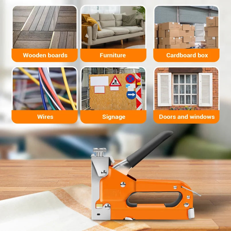 3 in 1 Nail Stapler Gun With 3000 Staples & Staple Remover Tool Kit Stapler for Wood Fabric Stapler Home Repair DIY Tool Kit