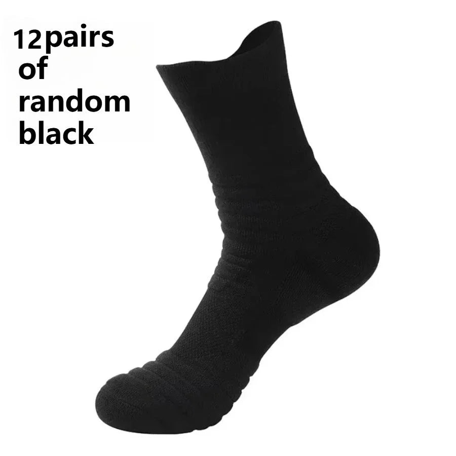 Random 12 pairs of versatile sports socks for both men and women, suitable for daily exercise and multiple scenarios