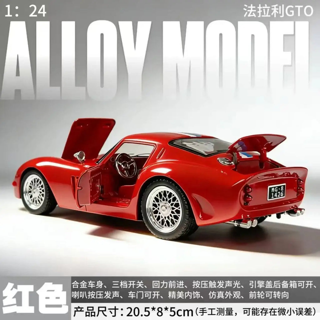 1:24 Ferrari 250 GTO Diecast Alloy Classic Car Model for Collectors Hobby Display Desktop Decoration Ornament Kids Toy Gift