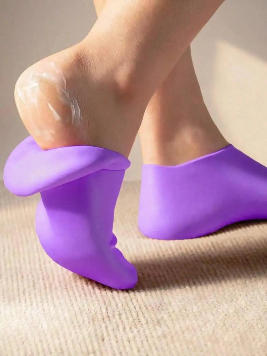 1 Pair Silicone Moisturizing Foot Socks, Effective Foot Care, Prevent Cracked Heels, Remove Dead Skin, Elastic Foot Socks, All-Day Moisture Locking, Prevent Dryness, Odorless, Easy To Wear And Remove, Soft And Comfortable Material.