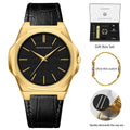 Women Gift Watch 40mm Dial Lightweight Case Leather&Stainless Steel Japanese Movement Waterproof Clock Hannah Martin 1 Set Watch