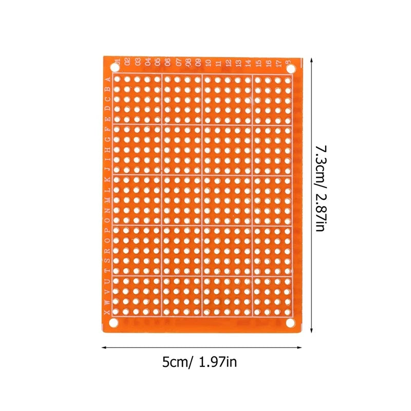 10PCS PCB Breadboard 5*7cm Universal DIY Circuit Board Solder Finished Protoboard Single-Sided Yellow PCB Board