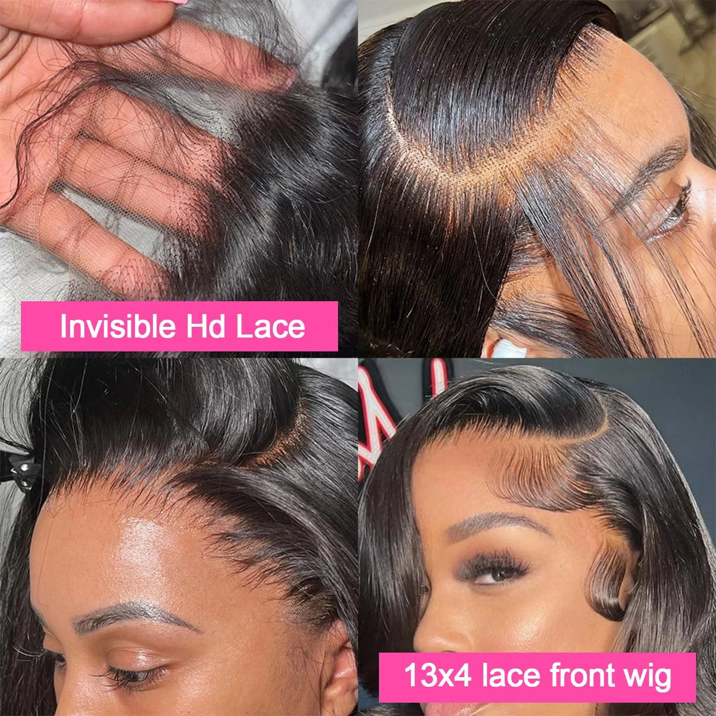 300% Density Body Wave 13x6 HD Lace Frontal Human Hair Wigs Pre Plucked Brazilian Hair 13x4 Lace Frontal Wigs Curly Human Hair